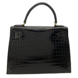 エルメス HERMES ケリー28 〇X刻 ブラック GD金具 ポロサス レディース ショルダーバッグ