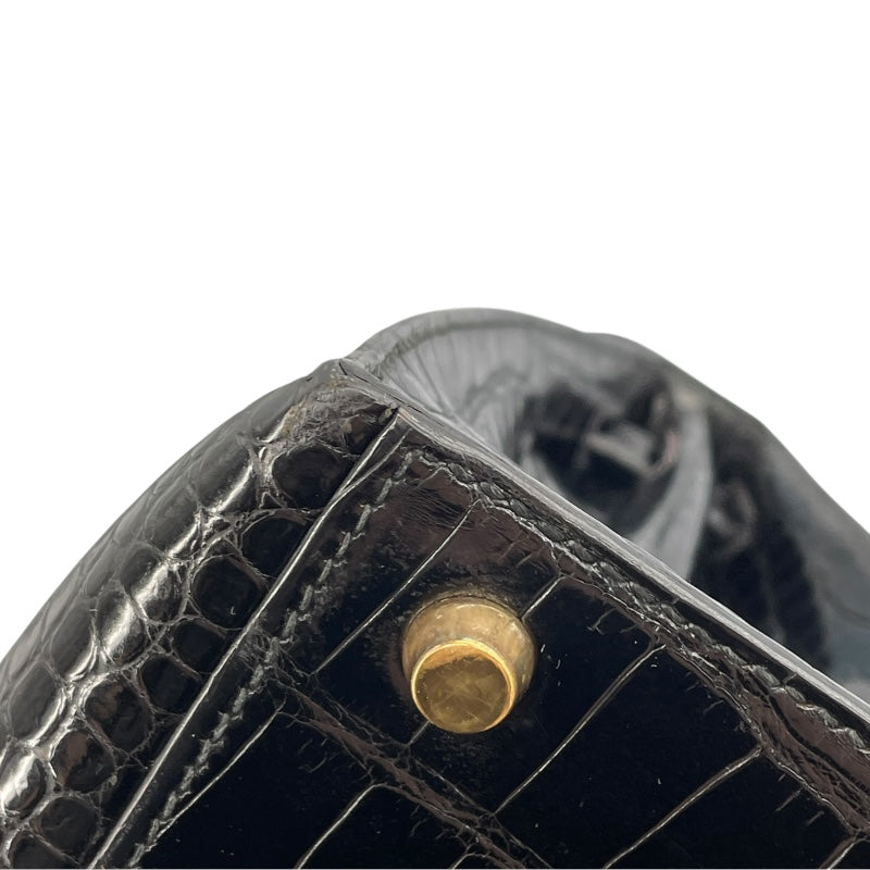 エルメス HERMES ケリー28 〇X刻 ブラック GD金具 ポロサス レディース ショルダーバッグ