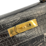 エルメス HERMES ケリー28 〇X刻 ブラック GD金具 ポロサス レディース ショルダーバッグ