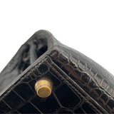 エルメス HERMES ケリー28 〇X刻 ブラック GD金具 ポロサス レディース ショルダーバッグ