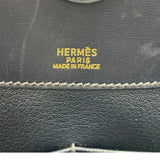 エルメス HERMES ダルヴィMM □C刻 ブルーインディゴ GD金具 ボックスカーフ レディース ハンドバッグ