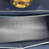 エルメス HERMES ダルヴィMM □C刻 ブルーインディゴ GD金具 ボックスカーフ レディース ハンドバッグ