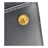エルメス HERMES ダルヴィMM □C刻 ブルーインディゴ GD金具 ボックスカーフ レディース ハンドバッグ