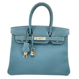 エルメス HERMES バーキン30 □M刻 ブルージーン エプソン レディース ハンドバッグ