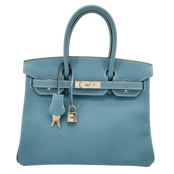 エルメス HERMES バーキン30 □M刻 ブルージーン エプソン レディース ハンドバッグ