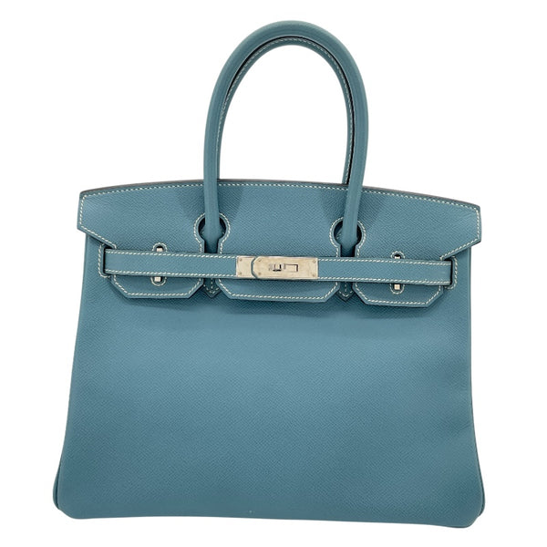 エルメス HERMES バーキン30 □M刻 ブルージーン エプソン レディース ハンドバッグ