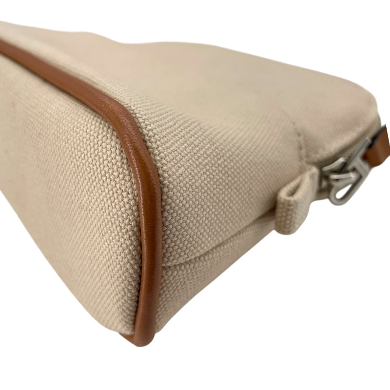 エルメス HERMES ボリードポーチ15 アイボリー SV金具 トワル レディース ポーチ