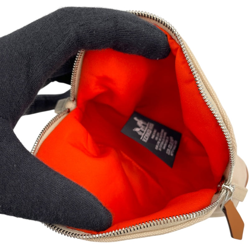 エルメス HERMES ボリードポーチ15 アイボリー SV金具 トワル レディース ポーチ