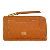 フェンディ FENDI フラグメントケース 8M0472 ブラウン GD金具 レザー レディース カードケース