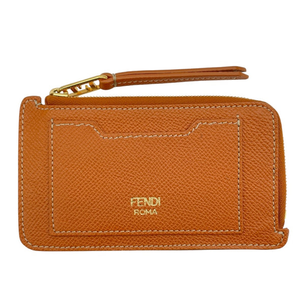 フェンディ FENDI フラグメントケース 8M0472 ブラウン GD金具 レザー レディース カードケース
