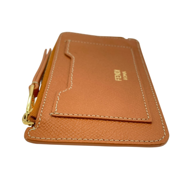 フェンディ FENDI フラグメントケース 8M0472 ブラウン GD金具 レザー レディース カードケース