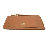 フェンディ FENDI フラグメントケース 8M0472 ブラウン GD金具 レザー レディース カードケース