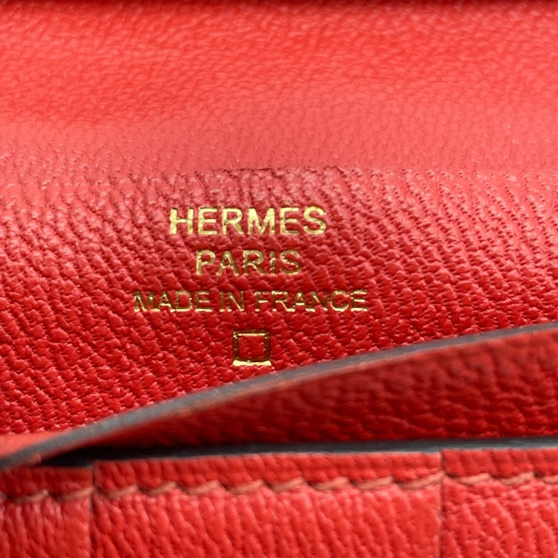エルメス HERMES べアン T刻 ゼラニウム GD金具 アリゲーター レディース 長財布