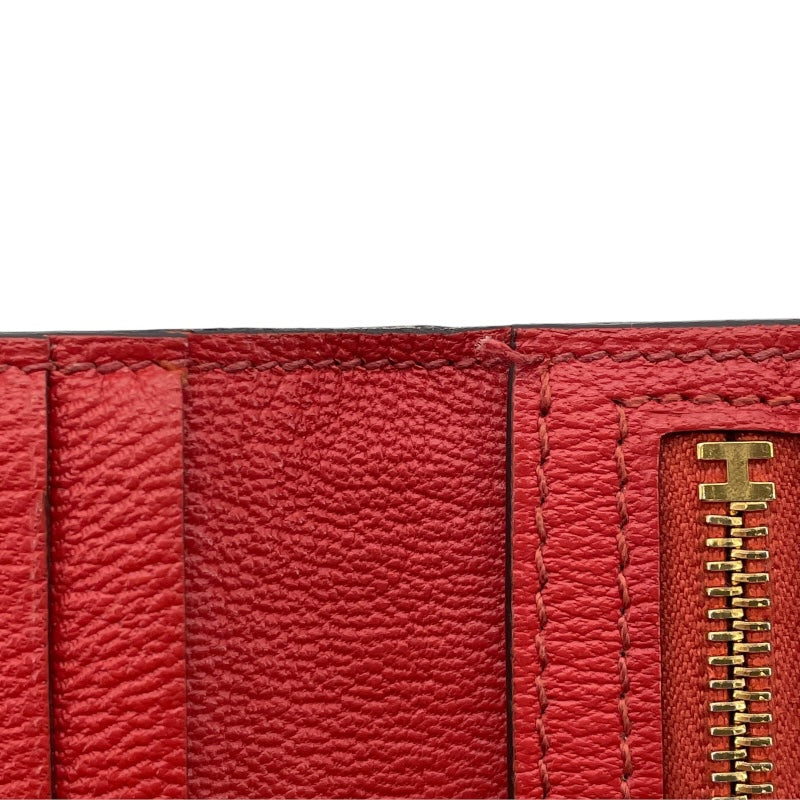 エルメス HERMES べアン T刻 ゼラニウム GD金具 アリゲーター レディース 長財布