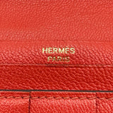 エルメス HERMES べアン T刻印 ゼラニウム ゴールド金具 アリゲーター レディース 長財布