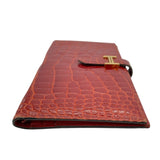 エルメス HERMES べアン T刻 ゼラニウム GD金具 アリゲーター レディース 長財布