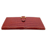 エルメス HERMES べアン T刻 ゼラニウム GD金具 アリゲーター レディース 長財布