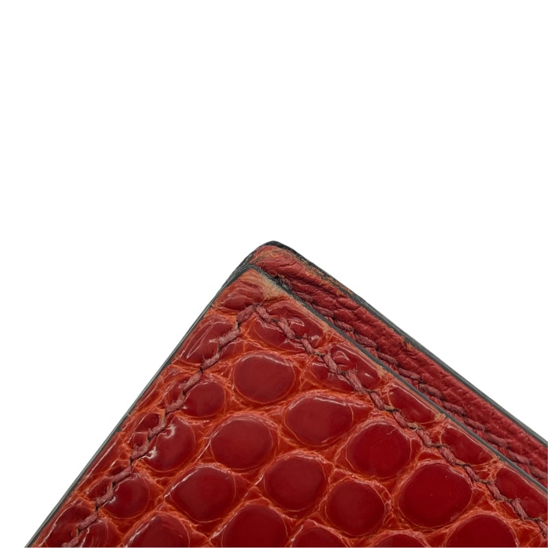 エルメス HERMES べアン T刻 ゼラニウム GD金具 アリゲーター レディース 長財布
