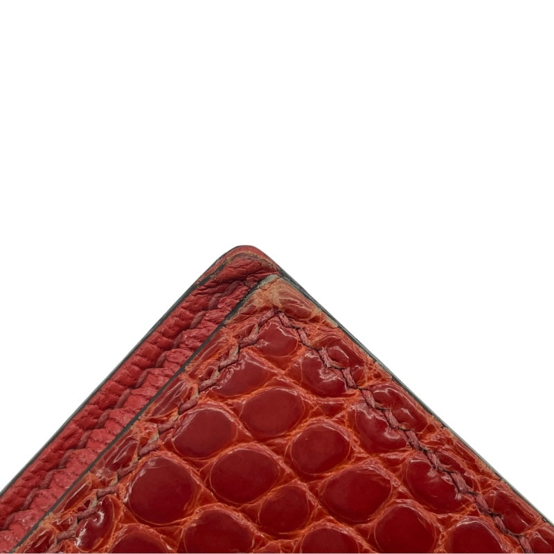 エルメス HERMES べアン T刻 ゼラニウム GD金具 アリゲーター レディース 長財布