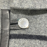 エルメス HERMES レザーパイピングコート グレー カシミヤ レディース その他アウター