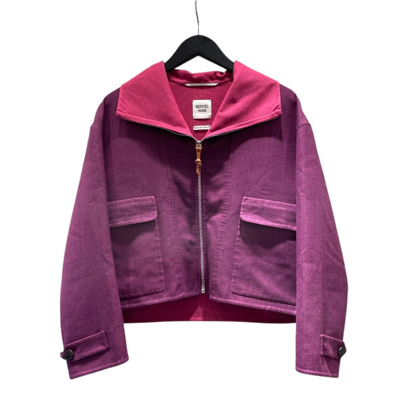 エルメス HERMES ジップアップハイネックジャケット 3E0207DC パープル カシミヤ レディース その他アウター