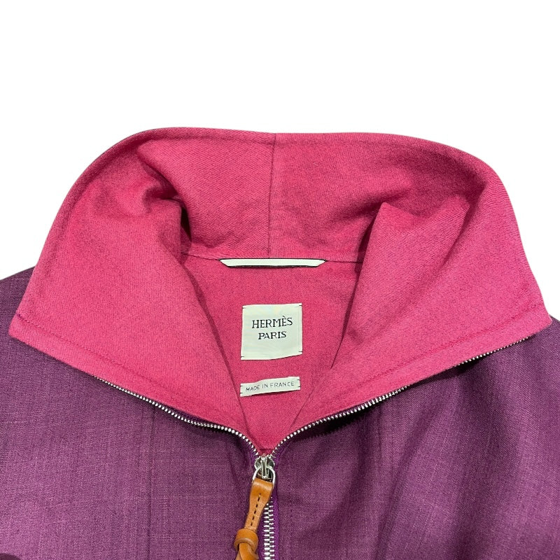 エルメス HERMES ジップアップハイネックジャケット 3E0207DC パープル カシミヤ レディース その他アウター