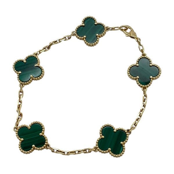 ヴァンクリーフ＆アーペル Van Cleef & Arpels ヴィンテージアルハンブラ5Pブレス ゴールド Au750/マラカイト ジュエリー