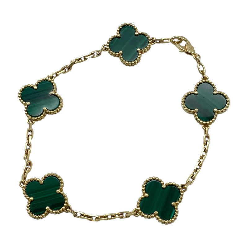 ヴァンクリーフ＆アーペル Van Cleef & Arpels ヴィンテージアルハンブラ5Pブレス ゴールド Au750/マラカイト ジュエリー