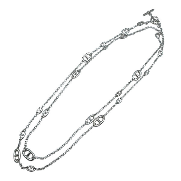 エルメス HERMES シェーヌダンクルファランドール ロングネックレス シルバー SV ジュエリー