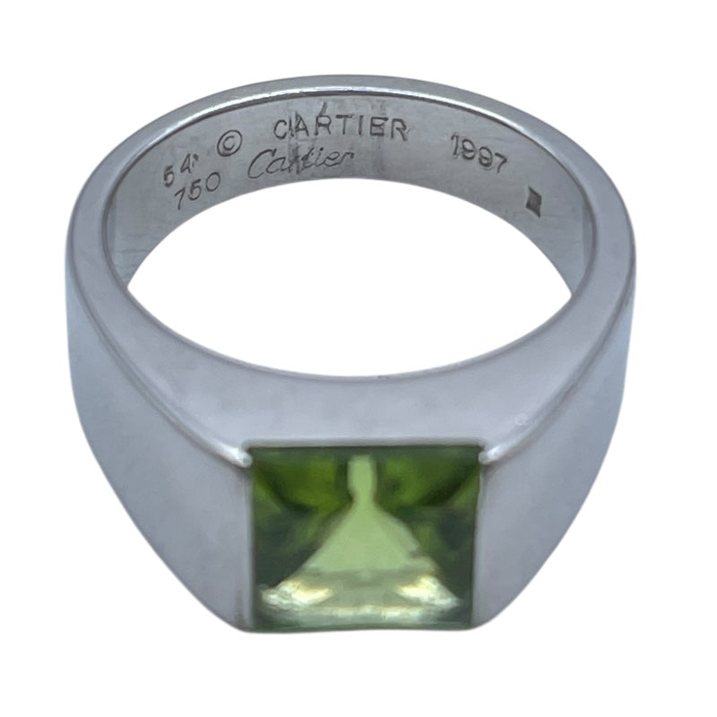 カルティエ Cartier タンクリング ホワイトゴールド 750 ペリドット ジュエリー