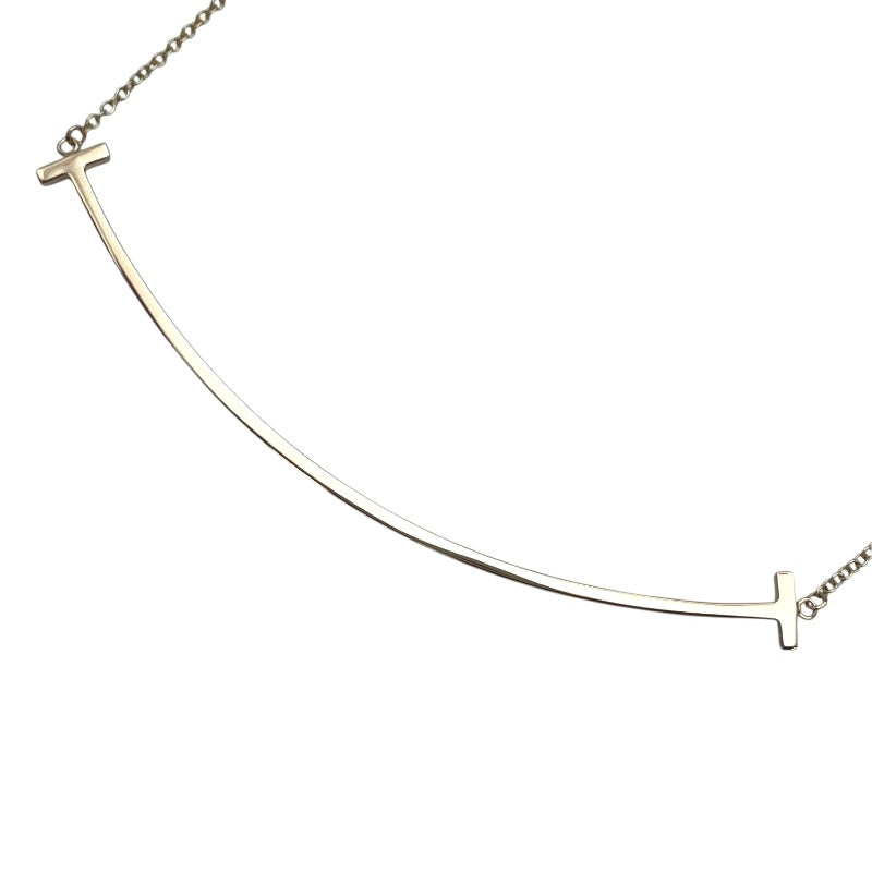 ティファニー TIFFANY＆CO Tスマイルネックレスラージ ピンクゴールド Au750 ジュエリー