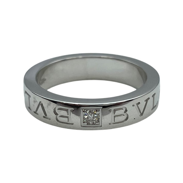 ブルガリ BVLGARI ダブルロゴリング ホワイトゴールド Au750 ジュエリー