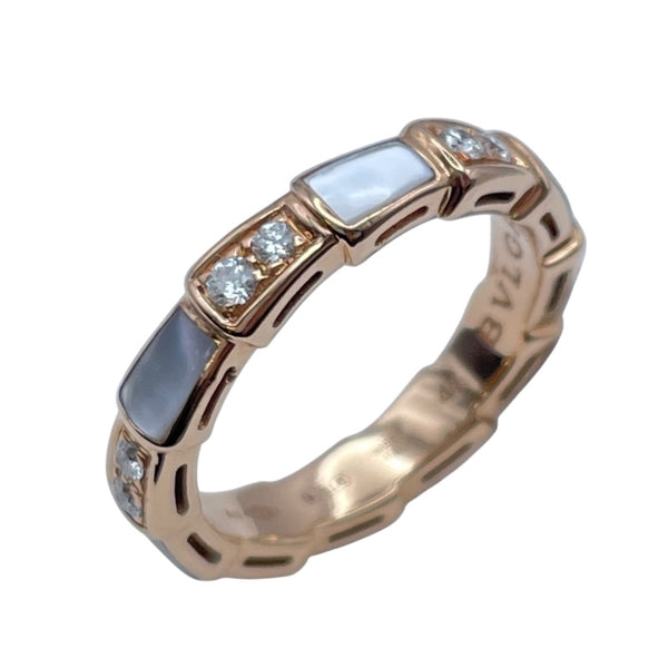 ブルガリ BVLGARI セルペンティヴァイパーリング ピンクゴールド Au750 マザー オブ パール ジュエリー