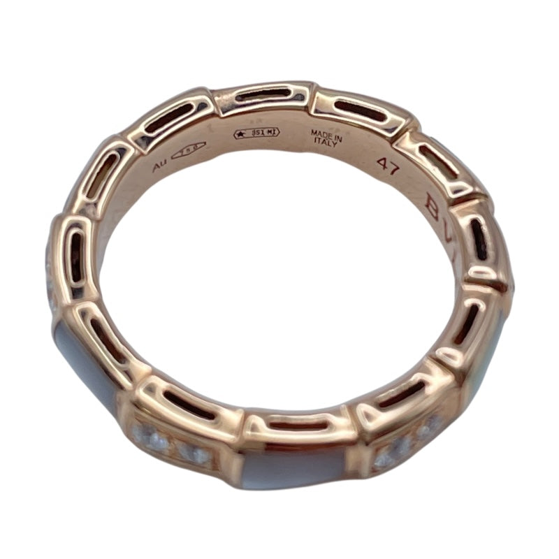 ブルガリ BVLGARI セルペンティヴァイパーリング ピンクゴールド Au750 マザー オブ パール ジュエリー