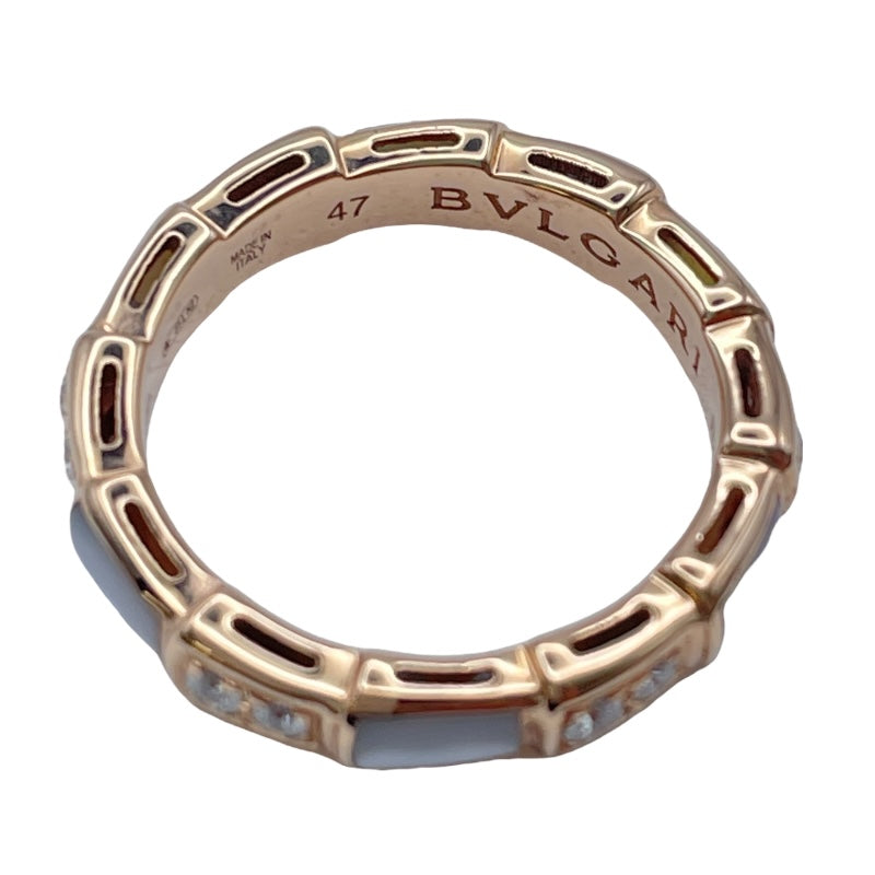 ブルガリ BVLGARI セルペンティヴァイパーリング ピンクゴールド Au750 マザー オブ パール ジュエリー