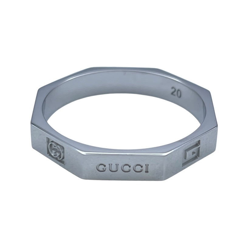 グッチ GUCCI オクタゴナルリング ホワイトゴールド Au750 ジュエリー