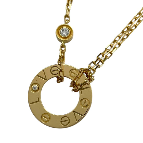 カルティエ Cartier ラブサークルネックレス2Pダイヤ ゴールド Au750/ダイヤモンド ジュエリー