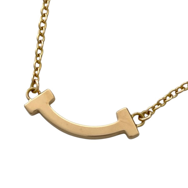 ティファニー TIFFANY＆CO Tスマイルネックレスミニ ゴールド Au750 ジュエリー