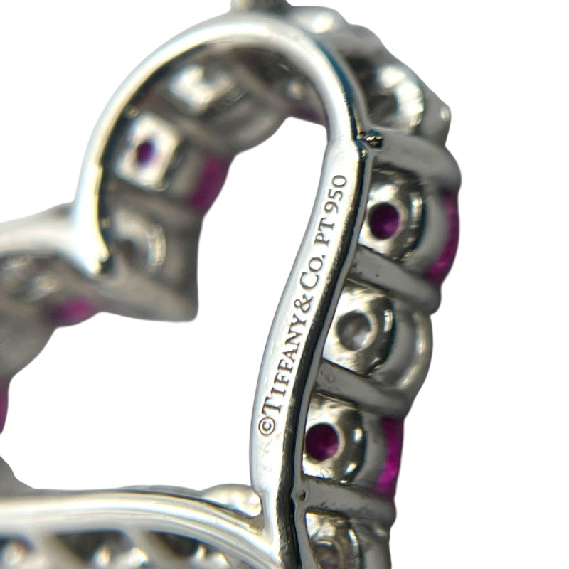 ティファニー TIFFANY＆CO センチメンタルハートネックレス ホワイトゴールド Pt950/ピンクサファイヤ/ダイヤモンド ジュエリー