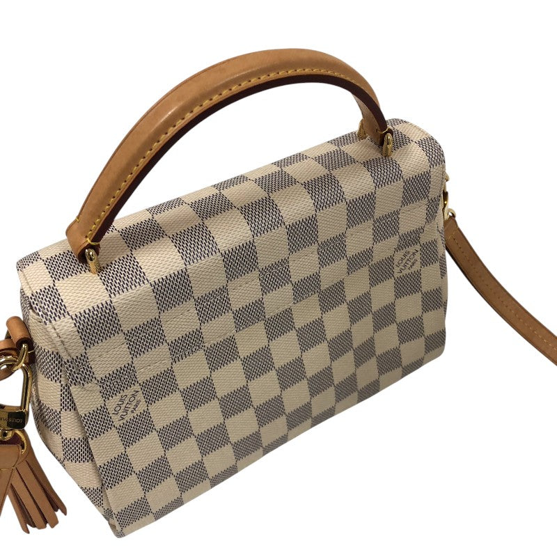ルイ・ヴィトン LOUIS VUITTON クロワゼット N41581 ホワイト ダミエ・アズールキャンバス/レザー レディース ハンドバッグ