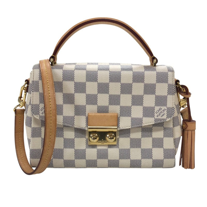 ルイ・ヴィトン LOUIS VUITTON クロワゼット N41581 ホワイト ダミエ・アズールキャンバス/レザー レディース ハンドバッグ