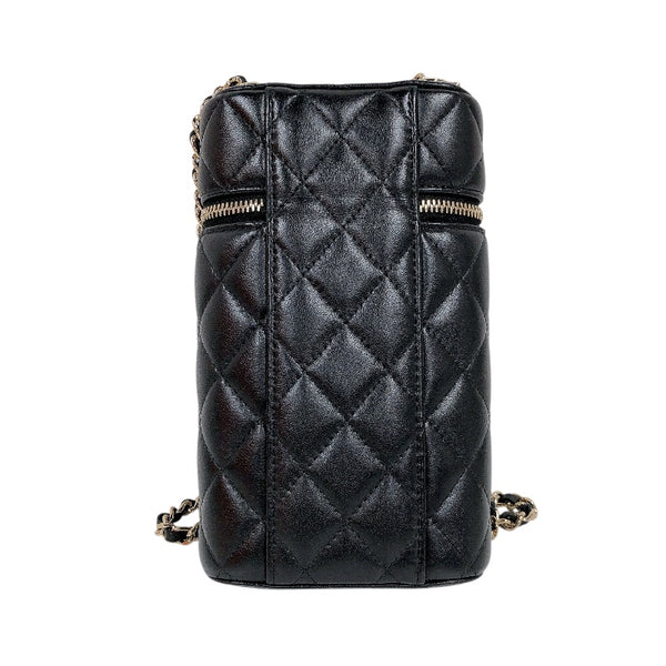 シャネル CHANEL ヴァニティーフォンケース AP2091 ブラック ラム レディース ショルダーバッグ