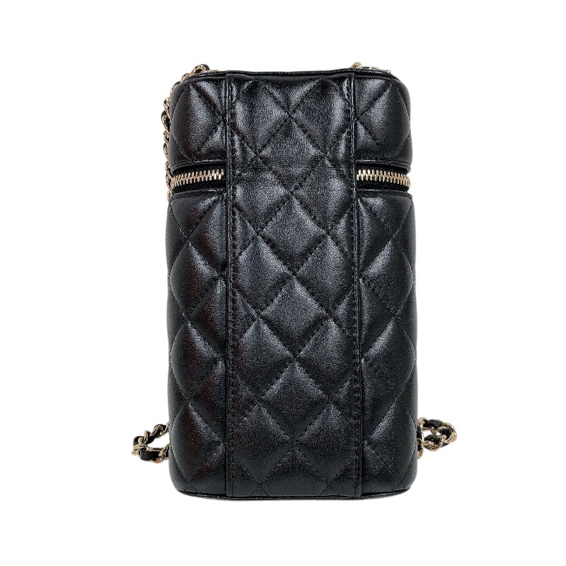 シャネル CHANEL ヴァニティーフォンケース AP2091 ブラック ラム レディース ショルダーバッグ