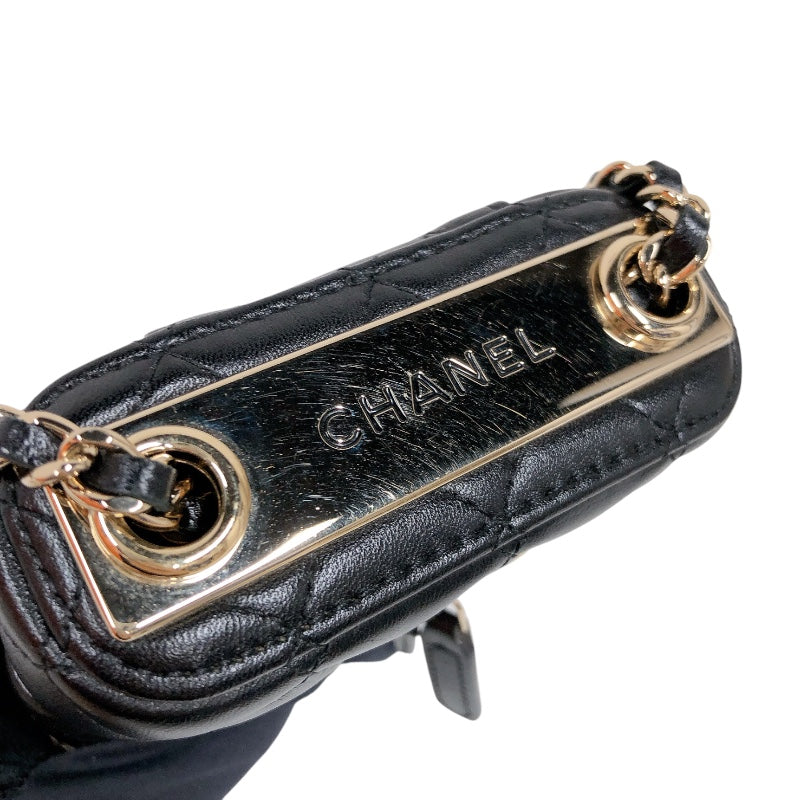 シャネル CHANEL ヴァニティーフォンケース AP2091 ブラック ラム レディース ショルダーバッグ