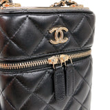 シャネル CHANEL ヴァニティーフォンケース AP2091 ブラック ラム レディース ショルダーバッグ