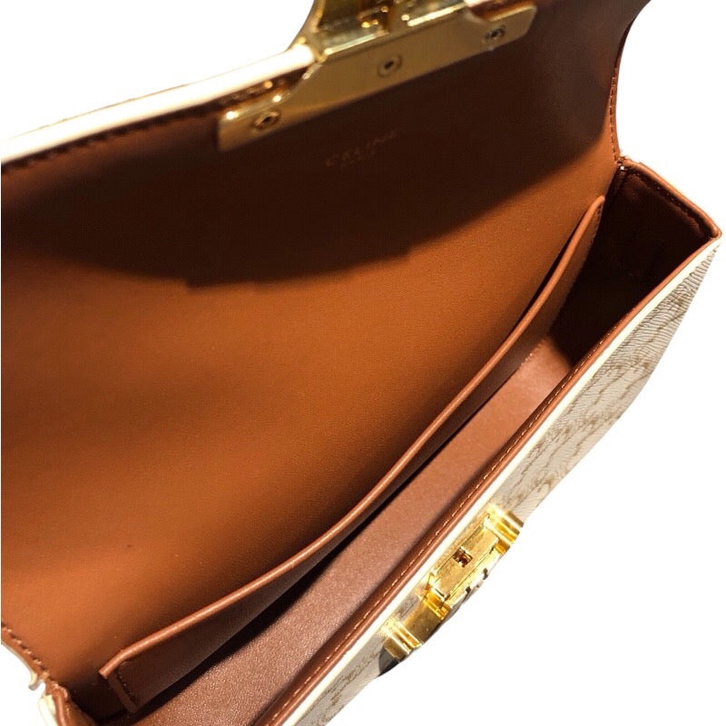 セリーヌ CELINE ショルダーバッグクロード 194142 ホワイト トリオンフキャンバス レディース ショルダーバッグ