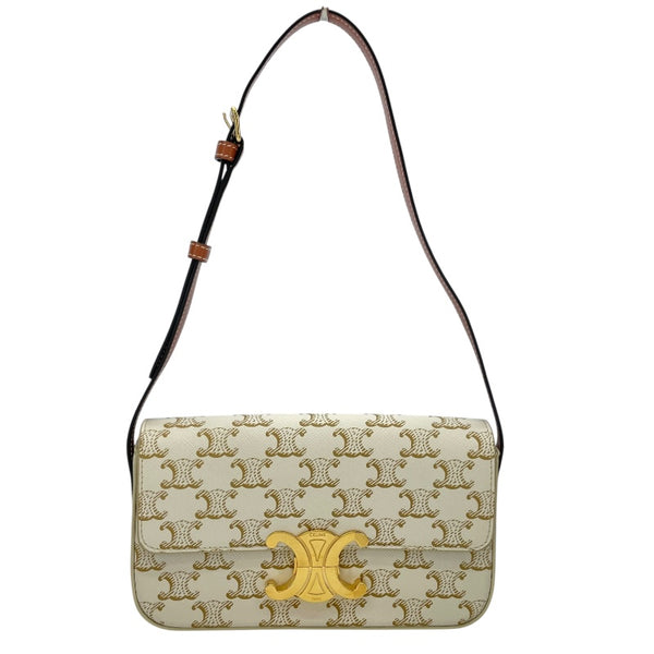 セリーヌ CELINE ショルダーバッグ クロード 194142 ホワイト トリオンフキャンバス レディース ショルダーバッグ