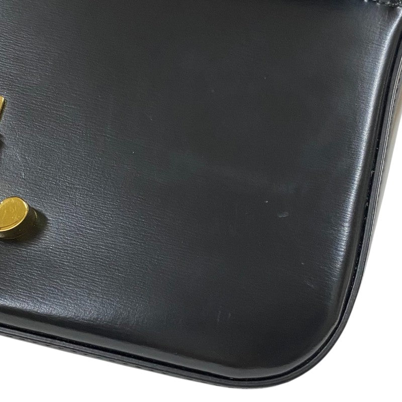 セリーヌ CELINE チェーン ショルダーバッグ クロード 197993 ブラック ゴールド金具 シャイニーカーフ レディース
