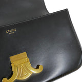 セリーヌ CELINE チェーン ショルダーバッグ クロード 197993 ブラック ゴールド金具 シャイニーカーフ レディース