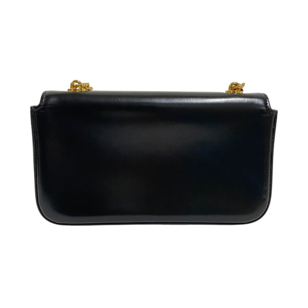 セリーヌ CELINE チェーン ショルダーバッグ クロード 197993 ブラック ゴールド金具 シャイニーカーフ レディース